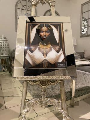 Black African Lady Design 5 Wall Art Mirror Frame 55Cm X 65Cm