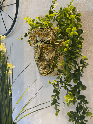 Boho Head Wall Planter Gold Plated