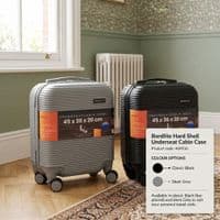 Bordlite Black Hard Shell Underseat Cabin Case 45cm Travel Suitcase