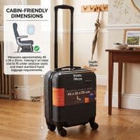 Bordlite Black Hard Shell Underseat Cabin Case 45cm Travel Suitcase
