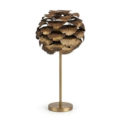 Botanica Gold Leaf Table Lamp Modern Luxury Metal Home Lighting UK