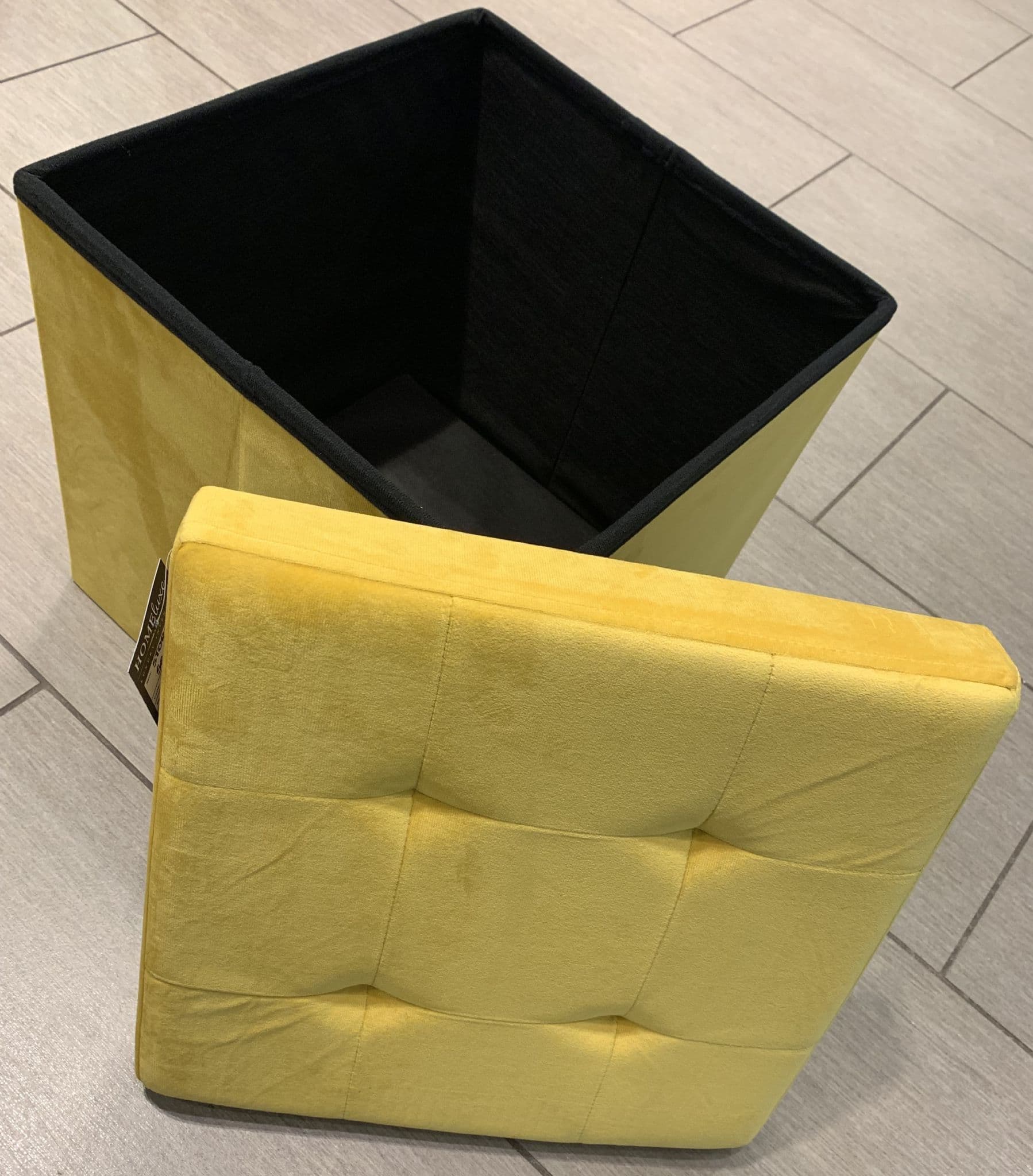 Brushed Velvet Storage Ottoman Seat With Lid