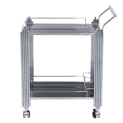 Cahil Drinks Trolley Black Shelves In Chrome