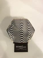 Cerine Hexagonal Trinket Box Black & White Ceramic Large
