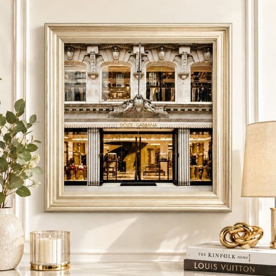 Champagne Step Frame Dolce & Gabbana Wall Art 40x40cm