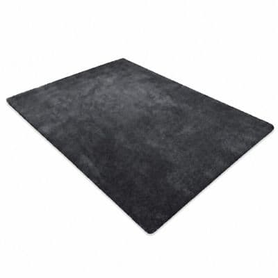 Charcoal Burton Rabbit Fur Soft Touch Rug Anti Slip Washable UK