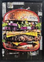 Cheeseburger Neon LED Wall Art - 40x60cm Pop Art Kitchen Decor USB