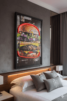 Cheeseburger Neon LED Wall Art - 40x60cm Pop Art Kitchen Decor USB