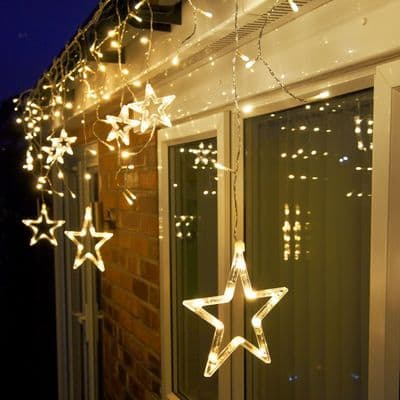 Christmas Hanging Star Lights 150pk - Cool White