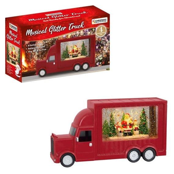 Christmas Red Truck With LED Spinning Glitter  🎅🎄