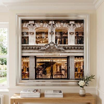 Chrome Step Frame Dolce & Gabbana Luxury Fashion Wall Art 70x70cm