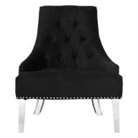 Clarence Button Tufted Black Chair – Home Luxe Interior