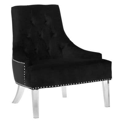Clarence Button Tufted Black Chair – Home Luxe Interior