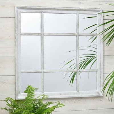 Coastal Paradise Square Pane Garden Mirror | Home Luxe Interior
