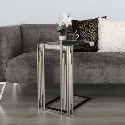 Cohen Silver Sofa Side Table  - Home Luxe Interior