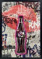 Cola Drink Pink Neon LED Wall Art - 40x60cm Pop Art Graffiti Canvas USB