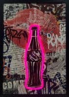 Cola Drink Pink Neon LED Wall Art - 40x60cm Pop Art Graffiti Canvas USB
