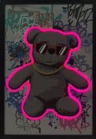 Cool Teddy Bear Neon LED Wall Art - 40x60cm Graffiti Canvas USB