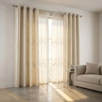 Cream Faux Silk Fully Lined Eyelet Curtains - 1 Pair,