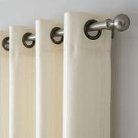 Cream Faux Silk Fully Lined Eyelet Curtains - 1 Pair,