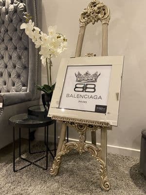 Crown Balenciaga Black Crystal Wall Art Mirror Frame