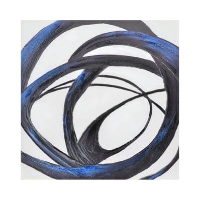 Dark Blue Abstract Wall Art 80x80cm