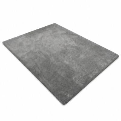 Dark Grey Burton Rabbit Fur Soft Touch Rug Anti Slip Washable UK