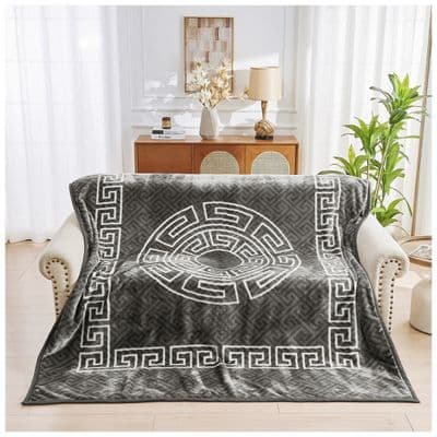 Dark Grey Greek Design Rashel Blanket 4kg Heavy King Size 200x240cm