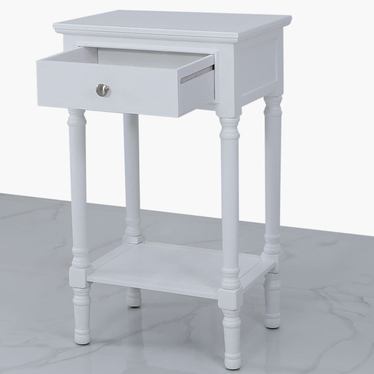 Delia 1 Drawer Telephone Table Large White