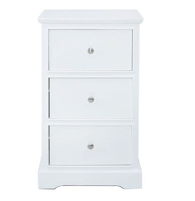 Delia 3 Drawer Bedside Cabinet White