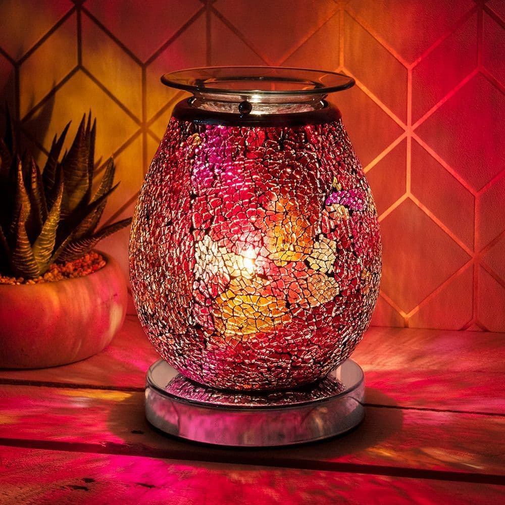 Desire Aroma Lamp Multi Mosaic Silver Base