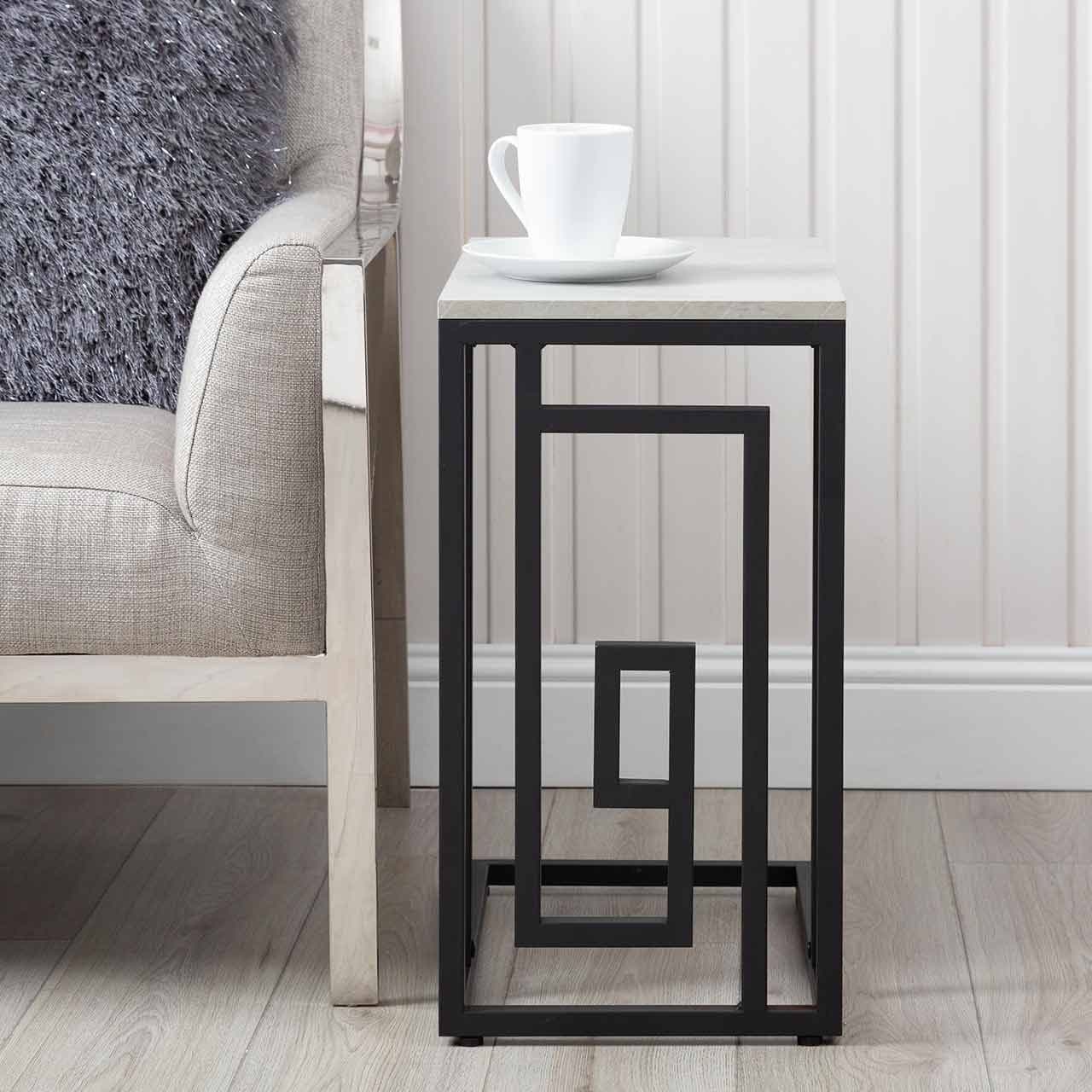 Devon Grecian Design Black and Grey Sofa Table