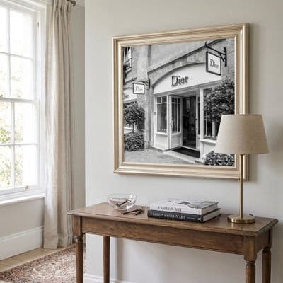 Dior Fashion Champagne Step Frame 70x70cm Luxury Wall Art Home Decor