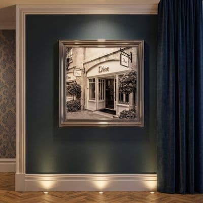 Dior Fashion Silver Step Frame 40x40cm Luxury Wall Art Home Decor Room