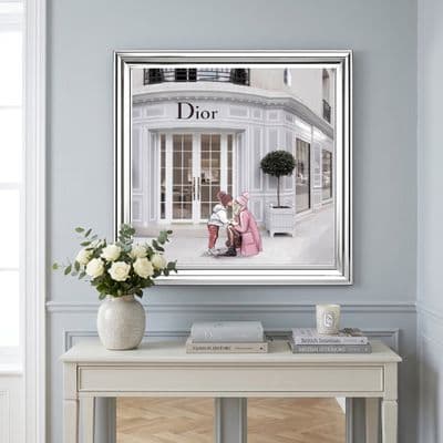 Dior Jewelry Silver Step Frame Luxury Wall Art 70x70cm Home Decor