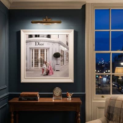 Dior Jewelry White Step Frame Luxury Wall Art 40x40cm Home Decor