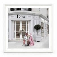 Dior Jewelry White Step Frame Luxury Wall Art 70x70cm Home Decor