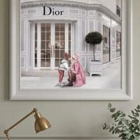 Dior Jewelry White Step Frame Luxury Wall Art 70x70cm Home Decor