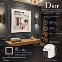 Dior Jewelry White Step Frame Luxury Wall Art 70x70cm Home Decor