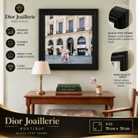 Dior Joaillerie Black Step Frame Luxury Wall Art 70x70cm Home Decor