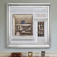 Dior Maison Boutique Silver Step Frame 70x70cm Luxury Wall Art Decor