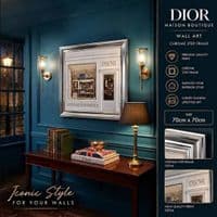 Dior Maison Boutique Silver Step Frame 70x70cm Luxury Wall Art Decor