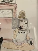 Dior Pink Perfume Bottle Wall Art Mirror Frame