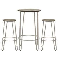 District 3Pc Silver Frame Bar Table Stool Set – Home Luxe Interior