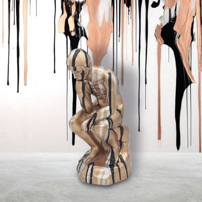 DRIP ART THINKER GOLD STATUE