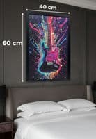 Electric Guitar Neon LED Wall Art - 40x60cm Splash Art Music Decor USB