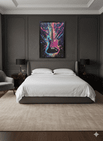 Electric Guitar Neon LED Wall Art - 40x60cm Splash Art Music Decor USB