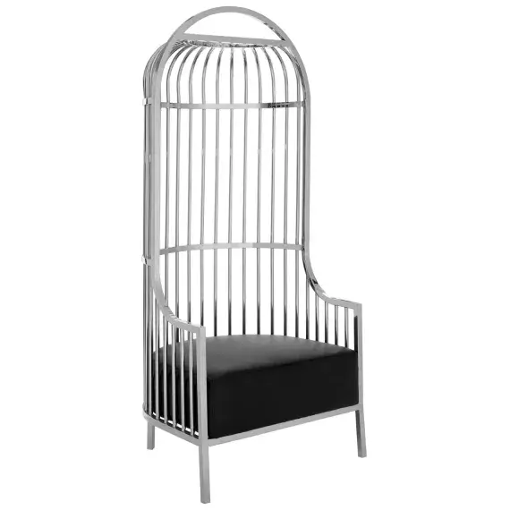 Eliza Silver Finish Dome Cage Chair