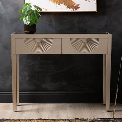 Elon 2 Drawer Console Table Gold Mirror Top