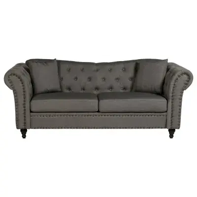 Fable 3 Seat Grey Chesterfield Sofa